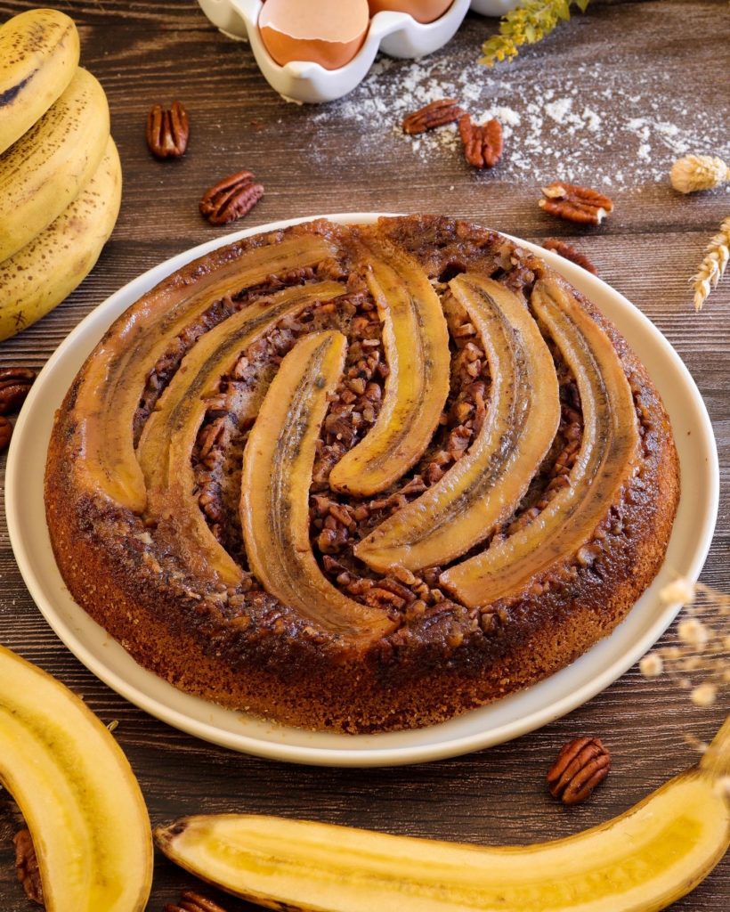 Gâteau à la banane renversé