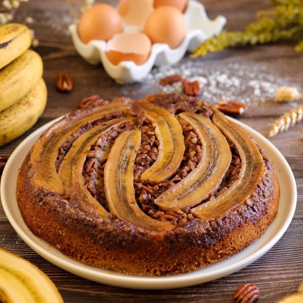 Gateau à la banane renversé