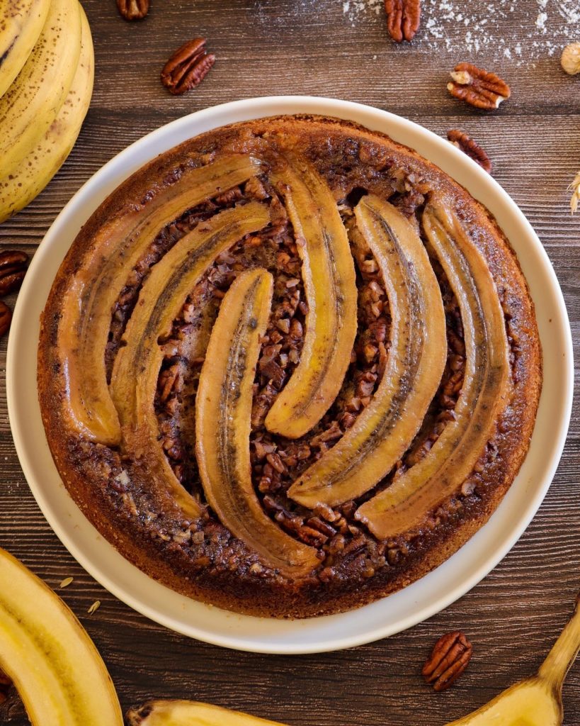 Gateau à la banane renversé