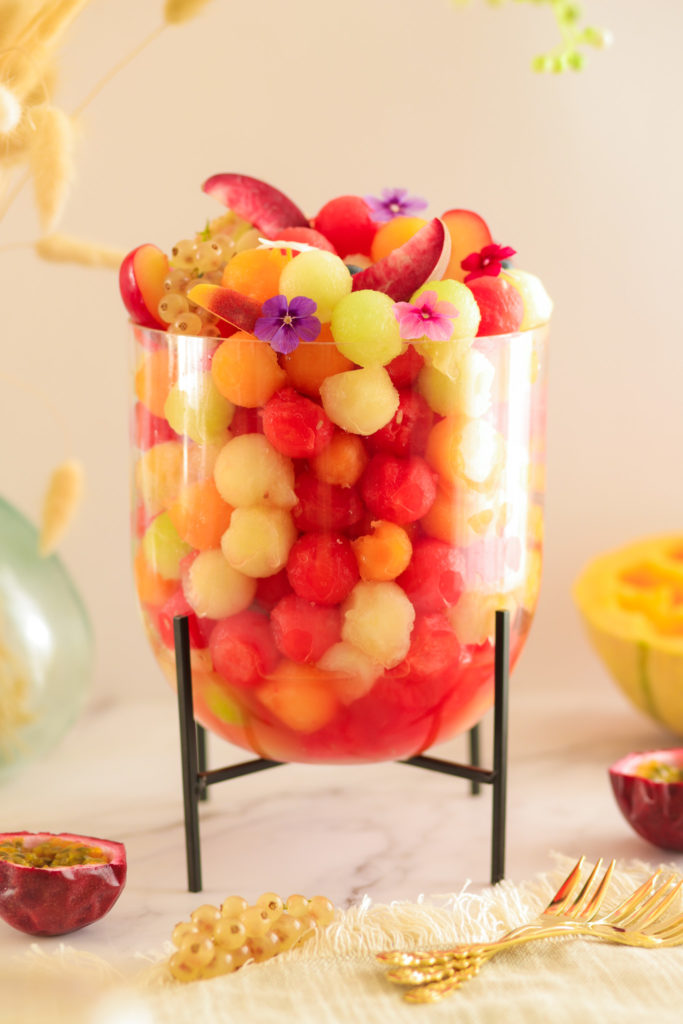 Salade de billes de fruits pastèque melon