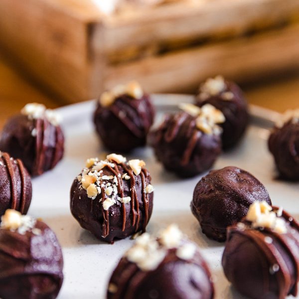 Truffes au chocolat et marzipan vegan healthy sans gluten