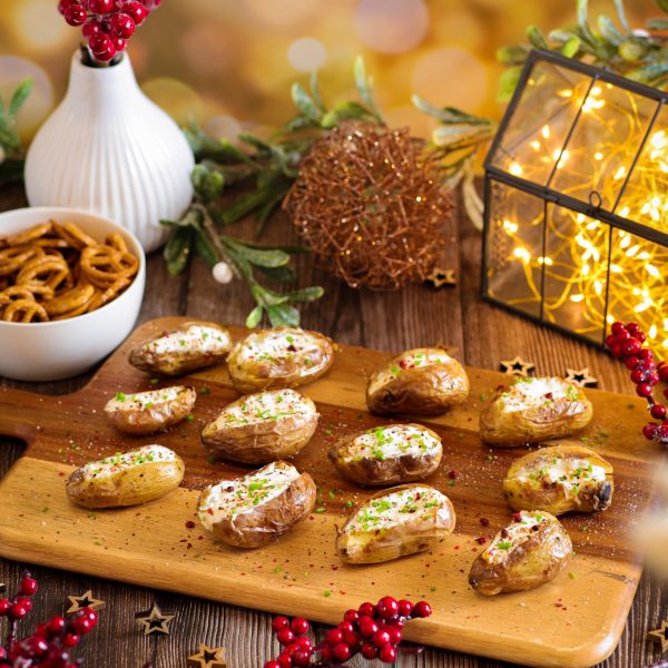Mini pommes de terre au four crème fraîche