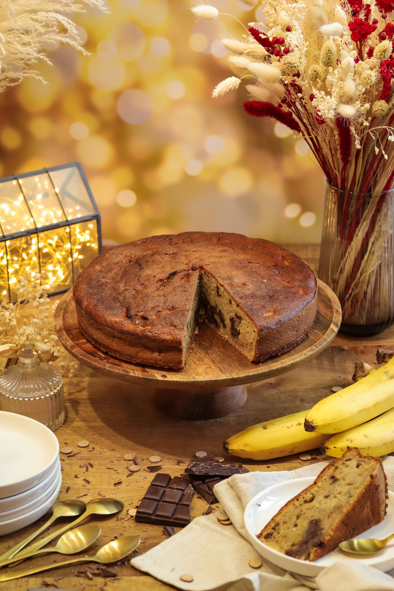 Gâteau moelleux banane chocolat facile